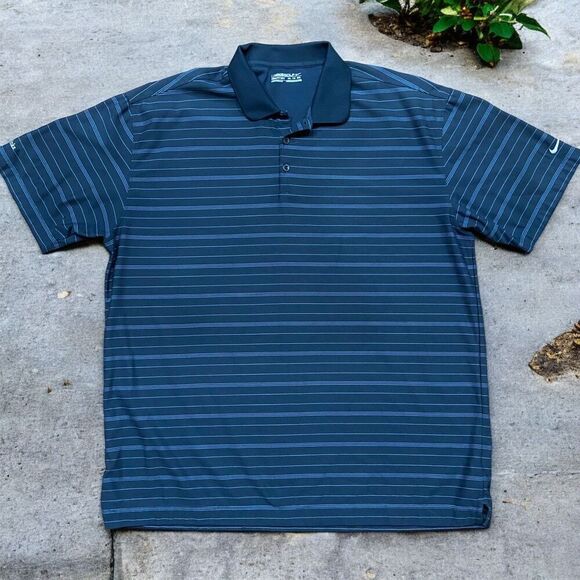 Nike Golf Performance Dri-Fit Navy Blue Polo Shirt Callahan Links Men's Size XXL - Picture 1 of 9